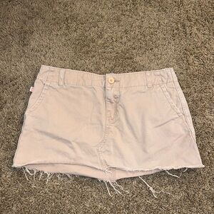 Levi's Beige Frayed Hem Mini Skirt